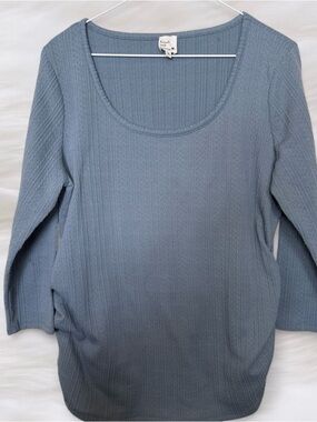 Knit Scoop Neck Top in Slate Blue size Xl